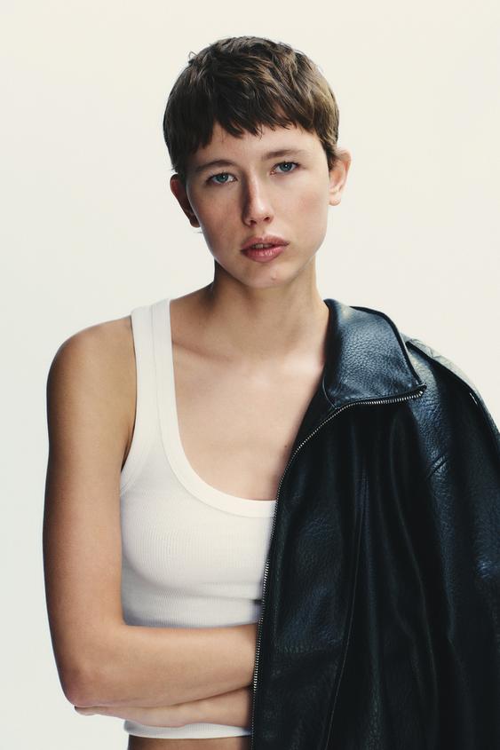 High Collar Leather Jacket