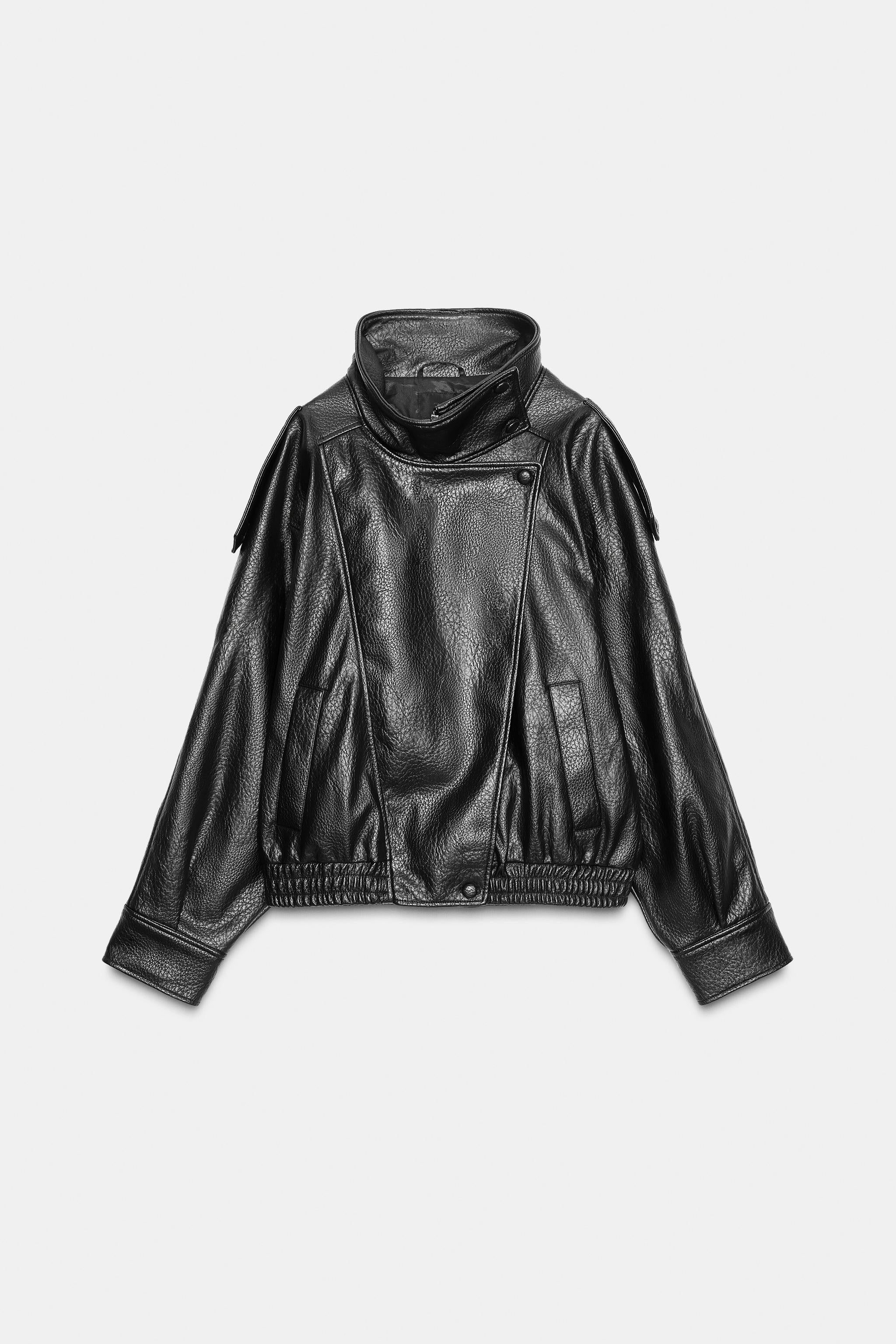High Collar Leather Jacket